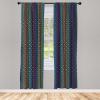Ambesonne Botanical Curtains, Minimal Watercolor Leaves on Minimal Geometric Shapes in Cold Colors, Window Treatments 2 Panel Set for Living Room Bedroom, Pair of – 28″ x 63″, Grey Teal Slate Blue(Blue Orange)