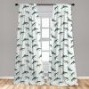 Ambesonne Botanical Curtains, Minimal Watercolor Leaves on Minimal Geometric Shapes in Cold Colors, Window Treatments 2 Panel Set for Living Room Bedroom, Pair of – 28″ x 63″, Grey Teal Slate Blue(Dark Grey)