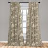 Ambesonne Botanical Curtains, Minimal Watercolor Leaves on Minimal Geometric Shapes in Cold Colors, Window Treatments 2 Panel Set for Living Room Bedroom, Pair of – 28″ x 63″, Grey Teal Slate Blue(Green Brown)