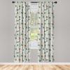 Ambesonne Botanical Curtains, Minimal Watercolor Leaves on Minimal Geometric Shapes in Cold Colors, Window Treatments 2 Panel Set for Living Room Bedroom, Pair of – 28″ x 63″, Grey Teal Slate Blue(Eggshell Seafoam)