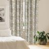 Ambesonne Botanical Curtains, Minimal Watercolor Leaves on Minimal Geometric Shapes in Cold Colors, Window Treatments 2 Panel Set for Living Room Bedroom, Pair of – 28″ x 63″, Grey Teal Slate Blue(Black Beige)