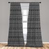 Ambesonne Botanical Curtains, Minimal Watercolor Leaves on Minimal Geometric Shapes in Cold Colors, Window Treatments 2 Panel Set for Living Room Bedroom, Pair of – 28″ x 63″, Grey Teal Slate Blue(White and Charcoal)