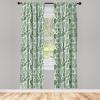 Ambesonne Botanical Curtains, Vintage Floral Pattern with Detailed Exotic Leaves from Different Trees, Window Treatments 2 Panel Set for Living Room Bedroom, Pair of – 28″ x 84″, Green and Ivory(Green and Ivory)