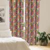 Ambesonne Botanical Curtains, Vintage Floral Pattern with Detailed Exotic Leaves from Different Trees, Window Treatments 2 Panel Set for Living Room Bedroom, Pair of – 28″ x 84″, Green and Ivory(Magenta)