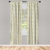 Ambesonne Botanical Curtains, Vintage Floral Pattern with Detailed Exotic Leaves from Different Trees, Window Treatments 2 Panel Set for Living Room Bedroom, Pair of – 28″ x 84″, Green and Ivory(Yellow Grey)