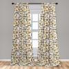 Ambesonne Botanical Curtains, Vintage Floral Pattern with Detailed Exotic Leaves from Different Trees, Window Treatments 2 Panel Set for Living Room Bedroom, Pair of – 28″ x 84″, Green and Ivory(Green Yellow Orange)