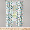 Ambesonne Botanical Curtains, Vintage Floral Pattern with Detailed Exotic Leaves from Different Trees, Window Treatments 2 Panel Set for Living Room Bedroom, Pair of – 28″ x 84″, Green and Ivory(Green Pink)
