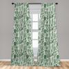 Ambesonne Botanical Curtains, Vintage Floral Pattern with Detailed Exotic Leaves from Different Trees, Window Treatments 2 Panel Set for Living Room Bedroom, Pair of – 28″ x 84″, Green and Ivory(Green and Ivory)