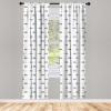 Ambesonne Botanical Curtains, Vintage Floral Pattern with Detailed Exotic Leaves from Different Trees, Window Treatments 2 Panel Set for Living Room Bedroom, Pair of – 28″ x 84″, Green and Ivory(Dimgray White)