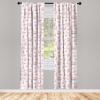 Ambesonne Botanical Curtains, Vintage Floral Pattern with Detailed Exotic Leaves from Different Trees, Window Treatments 2 Panel Set for Living Room Bedroom, Pair of – 28″ x 84″, Green and Ivory(Pink Green)