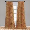 Ambesonne Botanical Curtains, Vintage Floral Pattern with Detailed Exotic Leaves from Different Trees, Window Treatments 2 Panel Set for Living Room Bedroom, Pair of – 28″ x 84″, Green and Ivory(Orange Yellow)