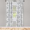 Ambesonne Botanical Curtains, Vintage Floral Pattern with Detailed Exotic Leaves from Different Trees, Window Treatments 2 Panel Set for Living Room Bedroom, Pair of – 28″ x 84″, Green and Ivory(Dimgray)