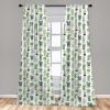 Ambesonne Botanical Curtains, Vintage Floral Pattern with Detailed Exotic Leaves from Different Trees, Window Treatments 2 Panel Set for Living Room Bedroom, Pair of – 28″ x 84″, Green and Ivory(Green Black)