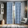 Ambesonne Botanical Curtains, Vintage Floral Pattern with Detailed Exotic Leaves from Different Trees, Window Treatments 2 Panel Set for Living Room Bedroom, Pair of – 28″ x 84″, Green and Ivory(Blue Black)