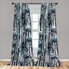 Ambesonne Botanical Curtains, Vintage Floral Pattern with Detailed Exotic Leaves from Different Trees, Window Treatments 2 Panel Set for Living Room Bedroom, Pair of – 28″ x 84″, Green and Ivory(Blue Indigo Dark Coral)