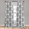 Ambesonne Botanical Curtains, Vintage Floral Pattern with Detailed Exotic Leaves from Different Trees, Window Treatments 2 Panel Set for Living Room Bedroom, Pair of – 28″ x 84″, Green and Ivory(White and Black)