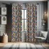 Ambesonne Botanical Curtains, Vintage Floral Pattern with Detailed Exotic Leaves from Different Trees, Window Treatments 2 Panel Set for Living Room Bedroom, Pair of – 28″ x 84″, Green and Ivory(Blue Brown)
