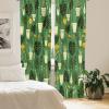 Ambesonne Botanical Curtains, Vintage Floral Pattern with Detailed Exotic Leaves from Different Trees, Window Treatments 2 Panel Set for Living Room Bedroom, Pair of – 28″ x 84″, Green and Ivory(Fern Green Apricot Beige)