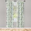 Ambesonne Botanical Curtains, Vintage Floral Pattern with Detailed Exotic Leaves from Different Trees, Window Treatments 2 Panel Set for Living Room Bedroom, Pair of – 28″ x 84″, Green and Ivory(Green Black)