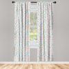 Ambesonne Botanical Curtains, Vintage Floral Pattern with Detailed Exotic Leaves from Different Trees, Window Treatments 2 Panel Set for Living Room Bedroom, Pair of – 28″ x 84″, Green and Ivory(Pink Blue)