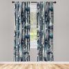 Ambesonne Botanical Curtains, Vintage Floral Pattern with Detailed Exotic Leaves from Different Trees, Window Treatments 2 Panel Set for Living Room Bedroom, Pair of – 28″ x 84″, Green and Ivory(Blue Indigo Dark Coral)