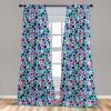 Ambesonne Botanical Curtains, Vintage Floral Pattern with Detailed Exotic Leaves from Different Trees, Window Treatments 2 Panel Set for Living Room Bedroom, Pair of – 28″ x 84″, Green and Ivory(Magenta Blue)