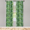 Ambesonne Botanical Curtains, Vintage Floral Pattern with Detailed Exotic Leaves from Different Trees, Window Treatments 2 Panel Set for Living Room Bedroom, Pair of – 28″ x 84″, Green and Ivory(Green)