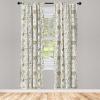 Ambesonne Botanical Curtains, Vintage Floral Pattern with Detailed Exotic Leaves from Different Trees, Window Treatments 2 Panel Set for Living Room Bedroom, Pair of – 28″ x 84″, Green and Ivory(Mustard Green)
