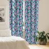 Ambesonne Botanical Curtains, Vintage Floral Pattern with Detailed Exotic Leaves from Different Trees, Window Treatments 2 Panel Set for Living Room Bedroom, Pair of – 28″ x 84″, Green and Ivory(Magenta Blue)