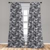 Ambesonne Botanical Curtains, Vintage Floral Pattern with Detailed Exotic Leaves from Different Trees, Window Treatments 2 Panel Set for Living Room Bedroom, Pair of – 28″ x 84″, Green and Ivory(Coconut Grey)