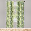 Ambesonne Botanical Curtains, Vintage Floral Pattern with Detailed Exotic Leaves from Different Trees, Window Treatments 2 Panel Set for Living Room Bedroom, Pair of – 28″ x 84″, Green and Ivory(Green Ecru)