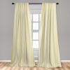 Ambesonne Botanical Curtains, Vintage Floral Pattern with Detailed Exotic Leaves from Different Trees, Window Treatments 2 Panel Set for Living Room Bedroom, Pair of – 28″ x 84″, Green and Ivory(Pale Yellow Champagne)