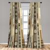 Ambesonne Botanical Curtains, Vintage Floral Pattern with Detailed Exotic Leaves from Different Trees, Window Treatments 2 Panel Set for Living Room Bedroom, Pair of – 28″ x 84″, Green and Ivory(Chocolate Ecru Taupe)