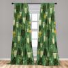Ambesonne Botanical Curtains, Vintage Floral Pattern with Detailed Exotic Leaves from Different Trees, Window Treatments 2 Panel Set for Living Room Bedroom, Pair of – 28″ x 84″, Green and Ivory(Fern Green Apricot Beige)