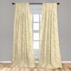 Ambesonne Botanical Curtains, Vintage Floral Pattern with Detailed Exotic Leaves from Different Trees, Window Treatments 2 Panel Set for Living Room Bedroom, Pair of – 28″ x 84″, Green and Ivory(White Yellow)