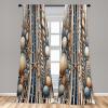 Ambesonne Botanical Curtains, Vintage Floral Pattern with Detailed Exotic Leaves from Different Trees, Window Treatments 2 Panel Set for Living Room Bedroom, Pair of – 28″ x 84″, Green and Ivory(Sea Blue Pale Salmon)