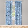 Ambesonne Botanical Curtains, Vintage Floral Pattern with Detailed Exotic Leaves from Different Trees, Window Treatments 2 Panel Set for Living Room Bedroom, Pair of – 28″ x 84″, Green and Ivory(Blue Black)