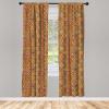 Ambesonne Botanical Curtains, Vintage Floral Pattern with Detailed Exotic Leaves from Different Trees, Window Treatments 2 Panel Set for Living Room Bedroom, Pair of – 28″ x 84″, Green and Ivory(Orange Yellow)