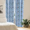 Ambesonne Botanical Curtains, Vintage Floral Pattern with Detailed Exotic Leaves from Different Trees, Window Treatments 2 Panel Set for Living Room Bedroom, Pair of – 28″ x 84″, Green and Ivory(Blue Black)