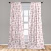 Ambesonne Botanical Curtains, Vintage Floral Pattern with Detailed Exotic Leaves from Different Trees, Window Treatments 2 Panel Set for Living Room Bedroom, Pair of – 28″ x 84″, Green and Ivory(Pink Green)