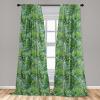 Ambesonne Botanical Curtains, Vintage Floral Pattern with Detailed Exotic Leaves from Different Trees, Window Treatments 2 Panel Set for Living Room Bedroom, Pair of – 28″ x 84″, Green and Ivory(Green)