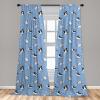 Ambesonne Botanical Curtains, Vintage Floral Pattern with Detailed Exotic Leaves from Different Trees, Window Treatments 2 Panel Set for Living Room Bedroom, Pair of – 28″ x 84″, Green and Ivory(Blue Black)