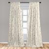 Ambesonne Botanical Curtains, Vintage Floral Pattern with Detailed Exotic Leaves from Different Trees, Window Treatments 2 Panel Set for Living Room Bedroom, Pair of – 28″ x 84″, Green and Ivory(Multi Color)