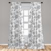 Ambesonne Botanical Curtains, Vintage Floral Pattern with Detailed Exotic Leaves from Different Trees, Window Treatments 2 Panel Set for Living Room Bedroom, Pair of – 28″ x 84″, Green and Ivory(Dimgray)