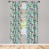 Ambesonne Botanical Curtains, Vintage Floral Pattern with Detailed Exotic Leaves from Different Trees, Window Treatments 2 Panel Set for Living Room Bedroom, Pair of – 28″ x 84″, Green and Ivory(Seafoam Brown)