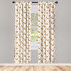 Ambesonne Botanical Curtains, Vintage Floral Pattern with Detailed Exotic Leaves from Different Trees, Window Treatments 2 Panel Set for Living Room Bedroom, Pair of – 28″ x 84″, Green and Ivory(Orange Pink)