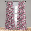 Ambesonne Botanical Curtains, Vintage Floral Pattern with Detailed Exotic Leaves from Different Trees, Window Treatments 2 Panel Set for Living Room Bedroom, Pair of – 28″ x 84″, Green and Ivory(Red Grey)