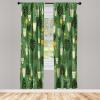 Ambesonne Botanical Curtains, Vintage Floral Pattern with Detailed Exotic Leaves from Different Trees, Window Treatments 2 Panel Set for Living Room Bedroom, Pair of – 28″ x 84″, Green and Ivory(Fern Green Apricot Beige)
