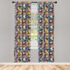 Ambesonne Botanical Curtains, Vintage Floral Pattern with Detailed Exotic Leaves from Different Trees, Window Treatments 2 Panel Set for Living Room Bedroom, Pair of – 28″ x 84″, Green and Ivory(Blue Brown)