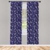 Ambesonne Botanical Curtains, Vintage Floral Pattern with Detailed Exotic Leaves from Different Trees, Window Treatments 2 Panel Set for Living Room Bedroom, Pair of – 28″ x 84″, Green and Ivory(Yellow Blue)